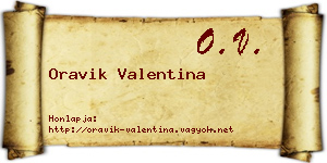 Oravik Valentina névjegykártya